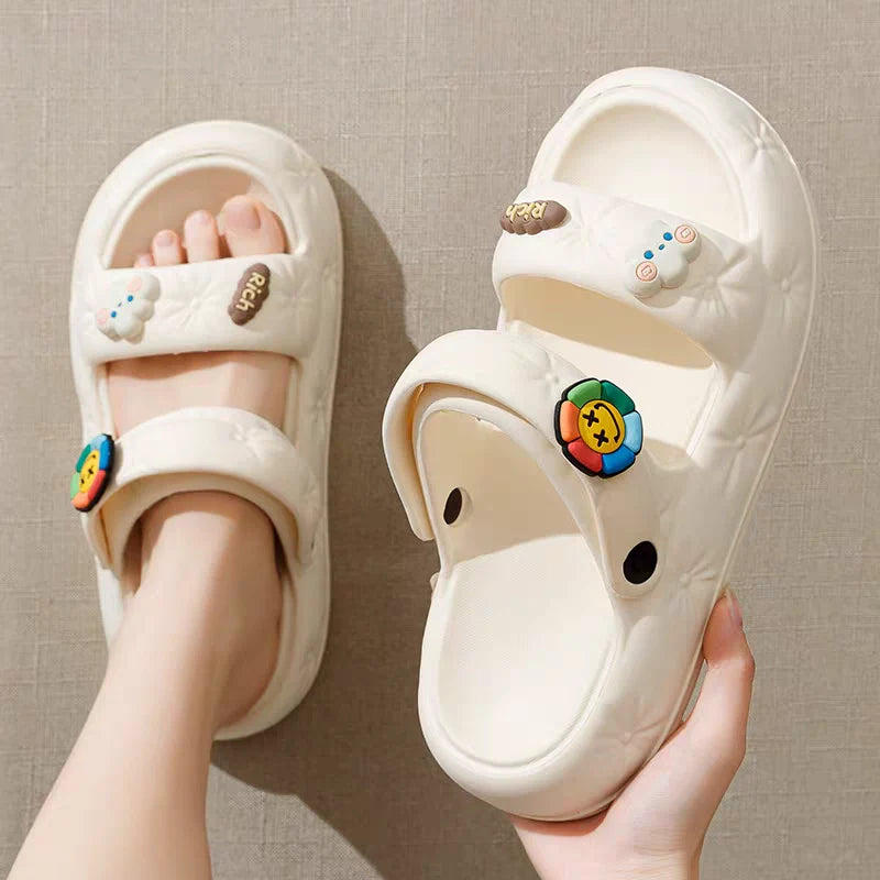 Women's Anti-Slip Thick Sole Sandals Summer Comfortable Cartoon Slippers