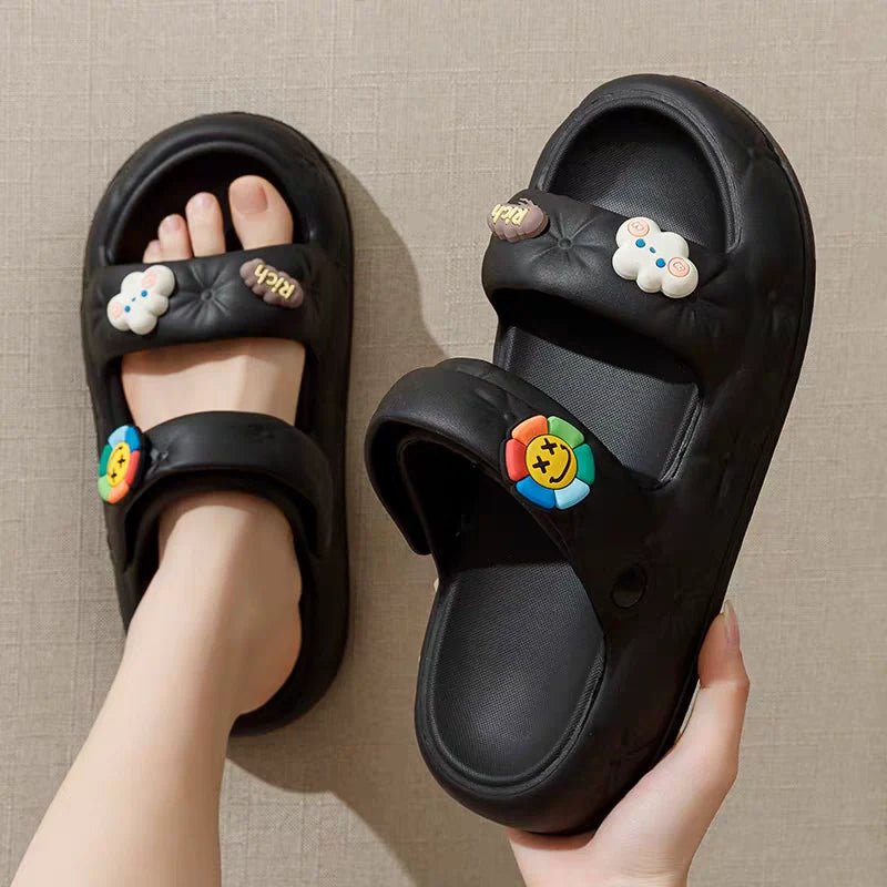 Women's Anti-Slip Thick Sole Sandals Summer Comfortable Cartoon Slippers