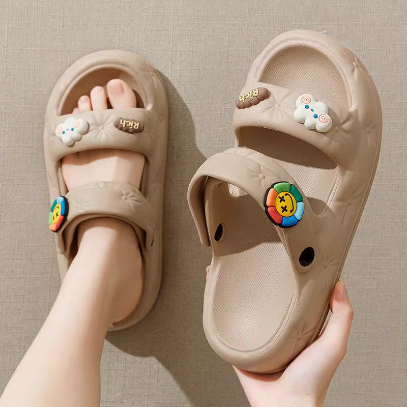 Women's Anti-Slip Thick Sole Sandals Summer Comfortable Cartoon Slippers