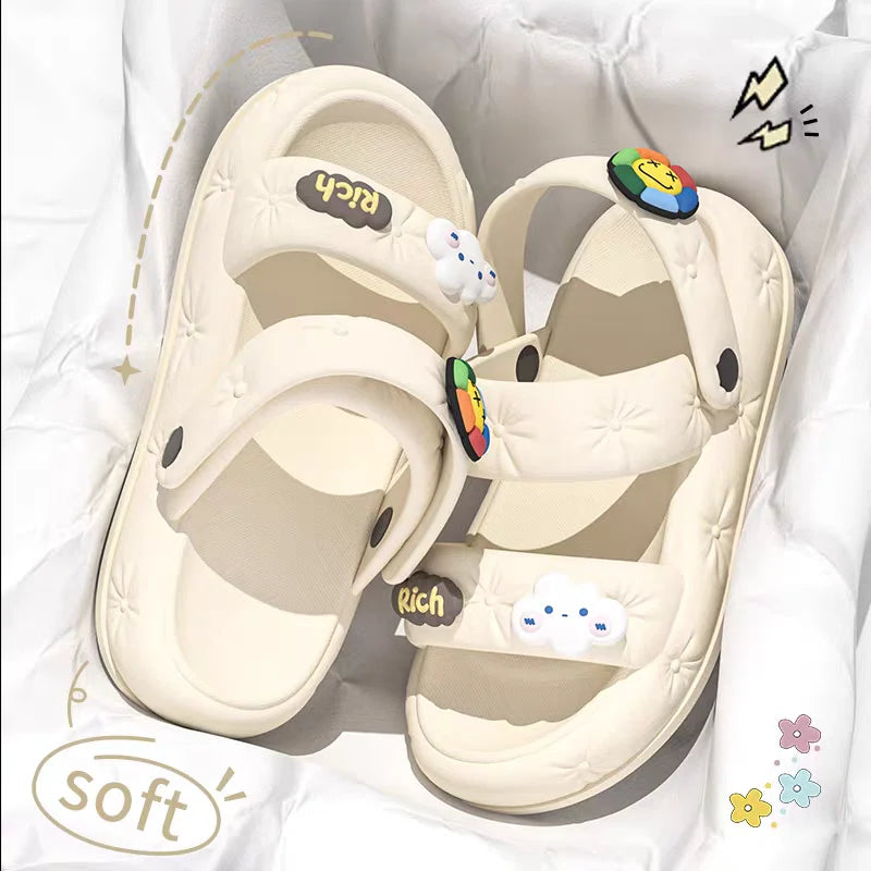 Women's Anti-Slip Thick Sole Sandals Summer Comfortable Cartoon Slippers