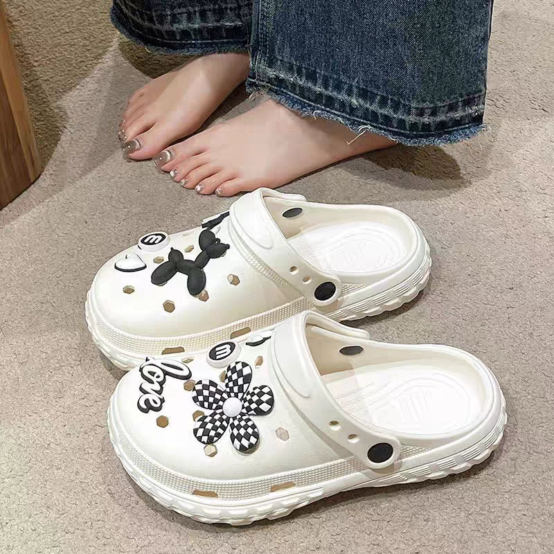 Unisex Summer Slipper Clogs Funny Dog Cute Cloud Print Beach Sandals for Home & Outdoor