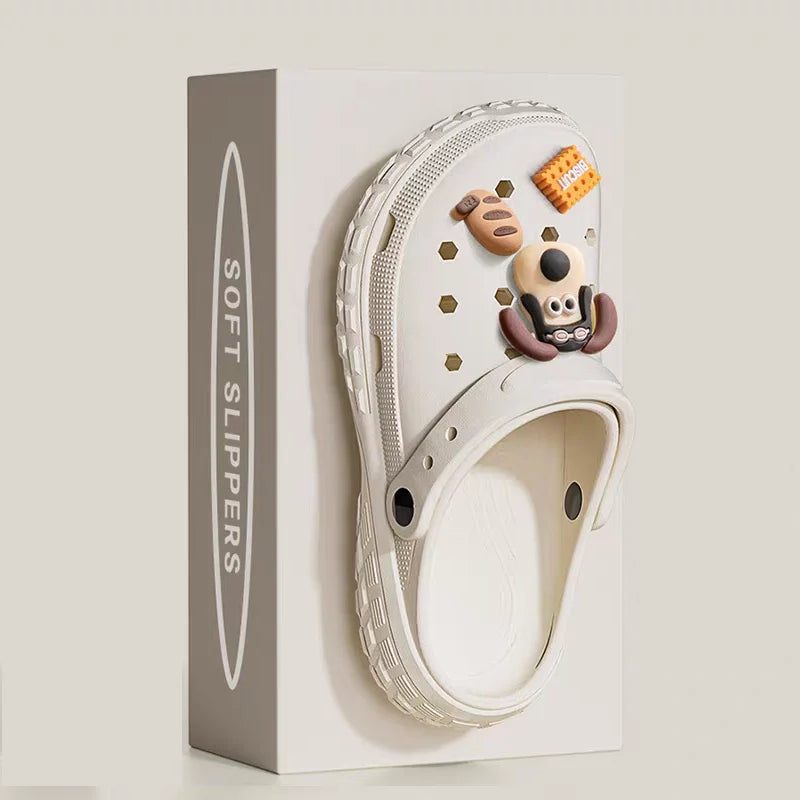 Unisex Summer Slipper Clogs Funny Dog Cute Cloud Print Beach Sandals for Home & Outdoor