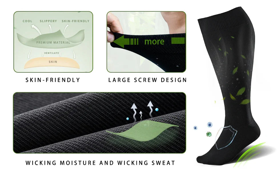 ROYALUCK New Arrival Plus Size Compression Socks Wide Calf For Women & Men