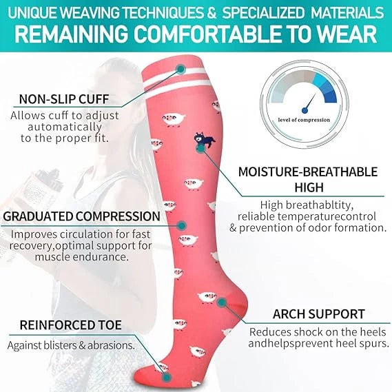 ROYALUCK 6 Pairs Best Compression Socks for Nurses,Running,Athletic,Sports