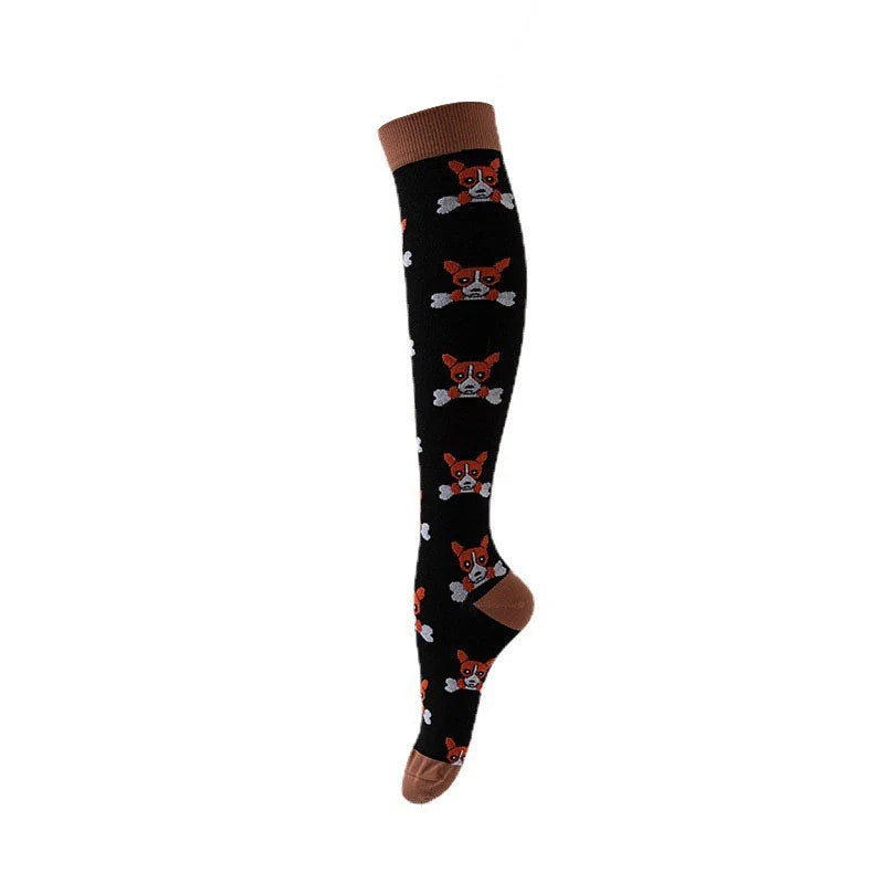 ROYALUCK Male Female Multi Prints Sports Support Compression Socks for Travel, Running