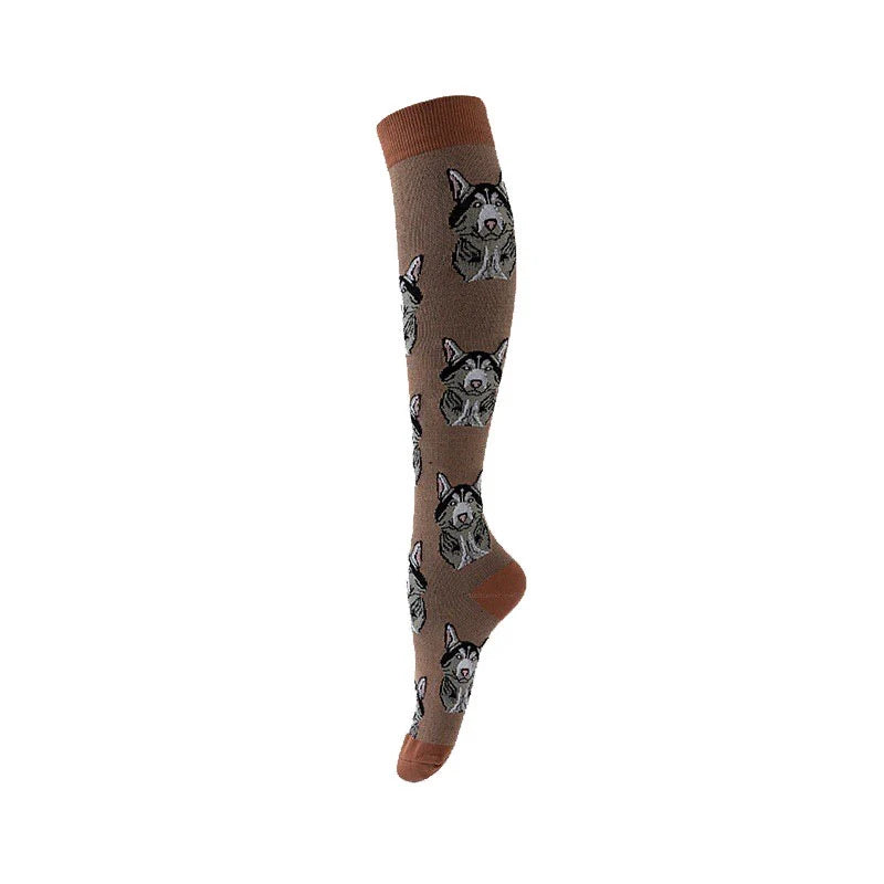ROYALUCK Male Female Multi Prints Sports Support Compression Socks for Travel, Running