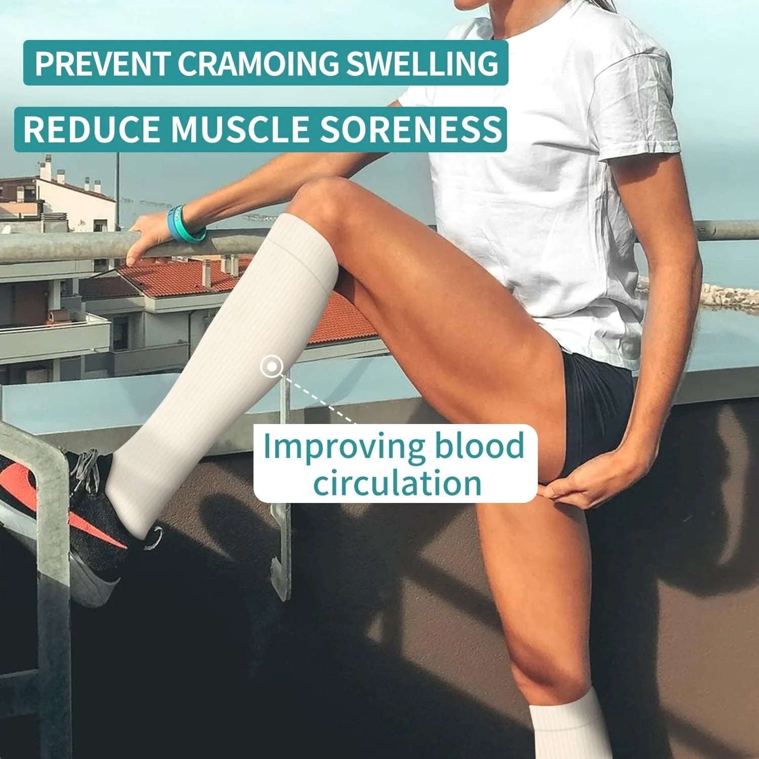 ROYALUCK 6 Pairs Compression Socks, Medical Athletic Calf Socks for Injury Recovery & Pain Relief