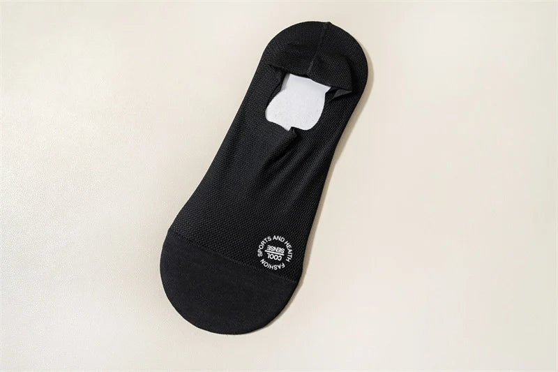 ROYALUCK Man Sock No Show Sock 4-Pack Boat Ice Silk Non Slip Ankle Sock