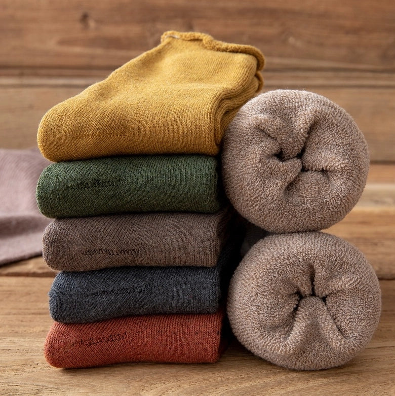 ROYALUCK 10 Pairs Winter Terry Socks Women's Mid-Tube Socks Floor Socks