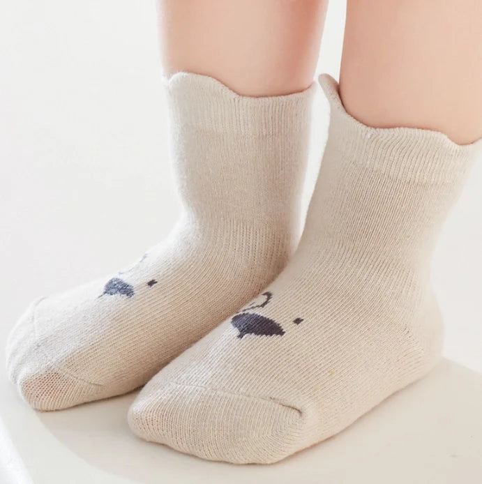 ROYALUCK 5 Pairs Cute Baby Non-slip Floor Socks With Grips Anti-Slip Crew For Infants Toddlers