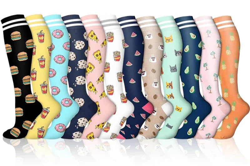 ROYALUCK 12 Pairs Graduated Compression Socks for Running, Athletic Sports(15-20mmHg)