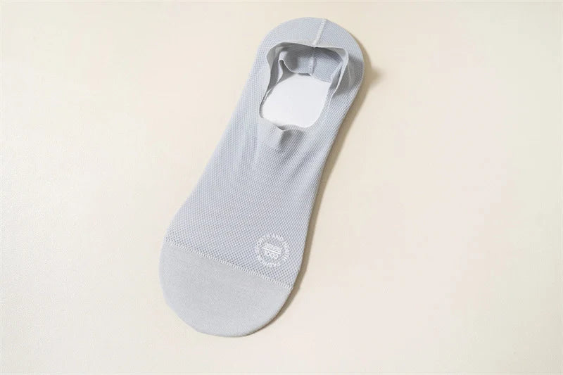 ROYALUCK Man Sock No Show Sock 4-Pack Boat Ice Silk Non Slip Ankle Sock