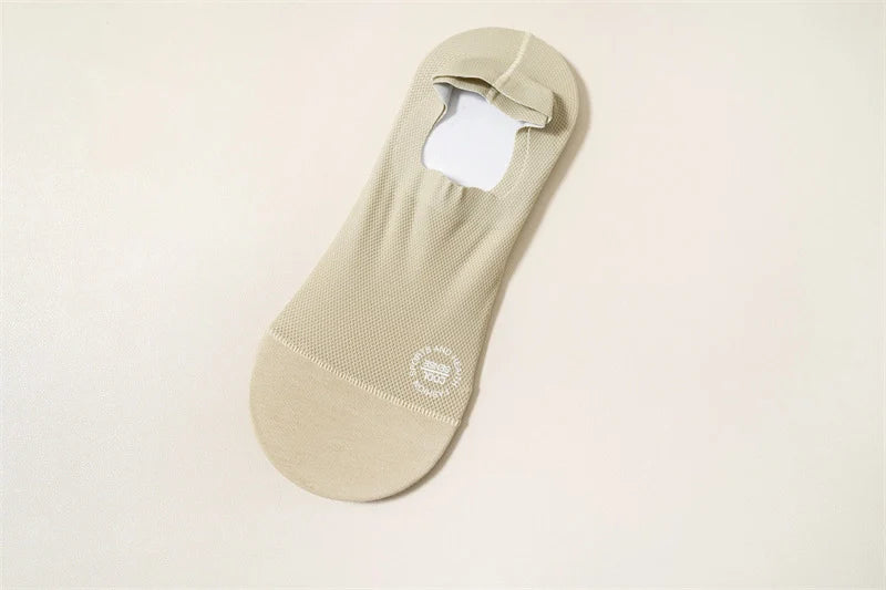 ROYALUCK Man Sock No Show Sock 4-Pack Boat Ice Silk Non Slip Ankle Sock