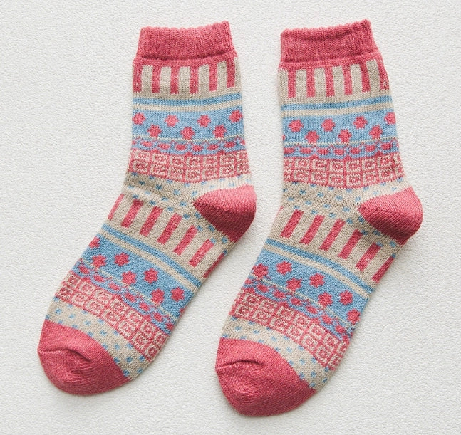 ROYALUCK 5 Pairs Women Thermal Socks Warm Winter Socks Knitted Wool Socks