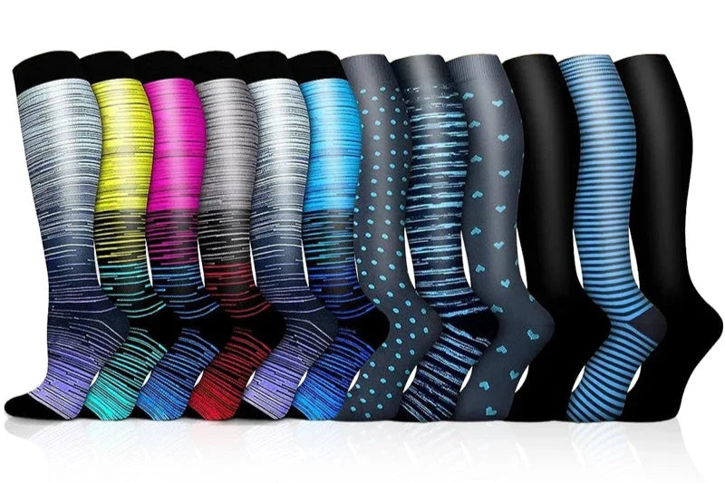 ROYALUCK 12 Pairs Graduated Compression Socks for Running, Athletic Sports(15-20mmHg)