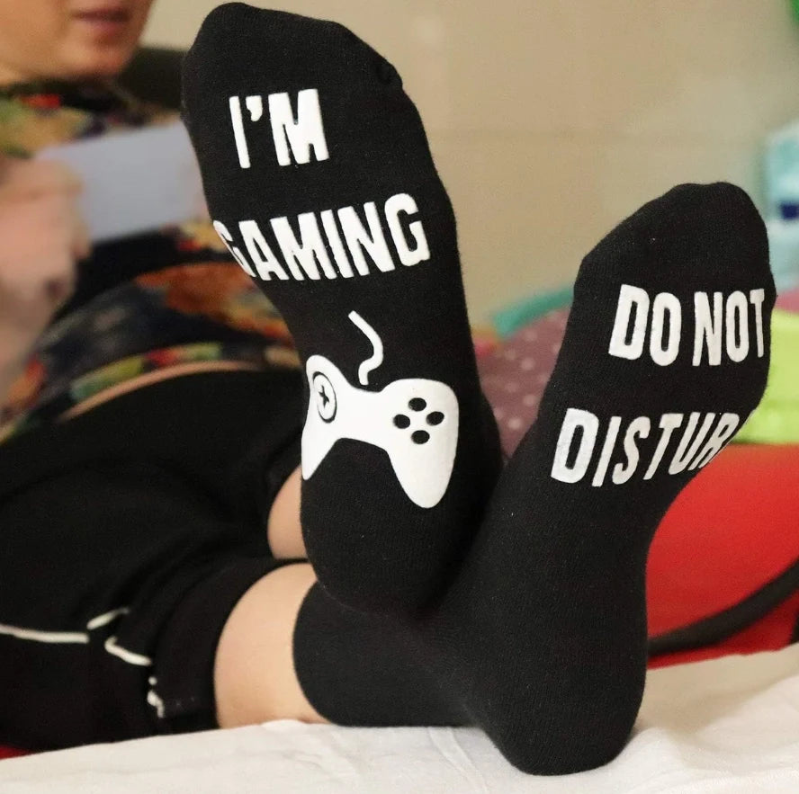 Do Not Disturb I'm Gaming Socks Novelty Cotton Funny Socks Gifts For Men Women