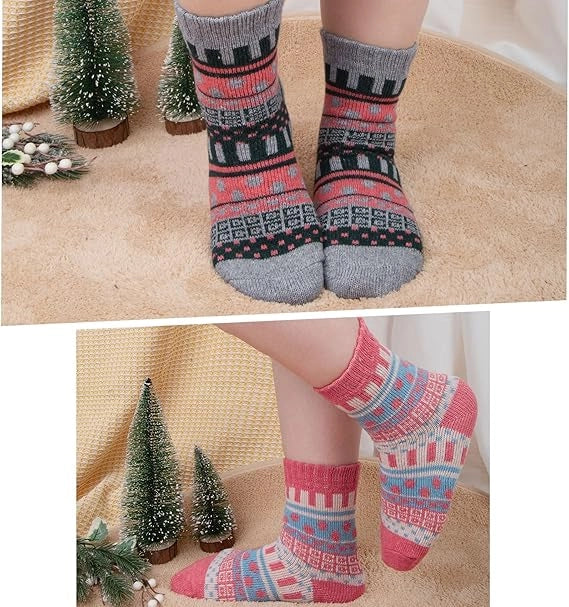 ROYALUCK 5 Pairs Women Thermal Socks Warm Winter Socks Knitted Wool Socks