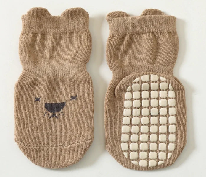 ROYALUCK 5 Pairs Cute Baby Non-slip Floor Socks With Grips Anti-Slip Crew For Infants Toddlers