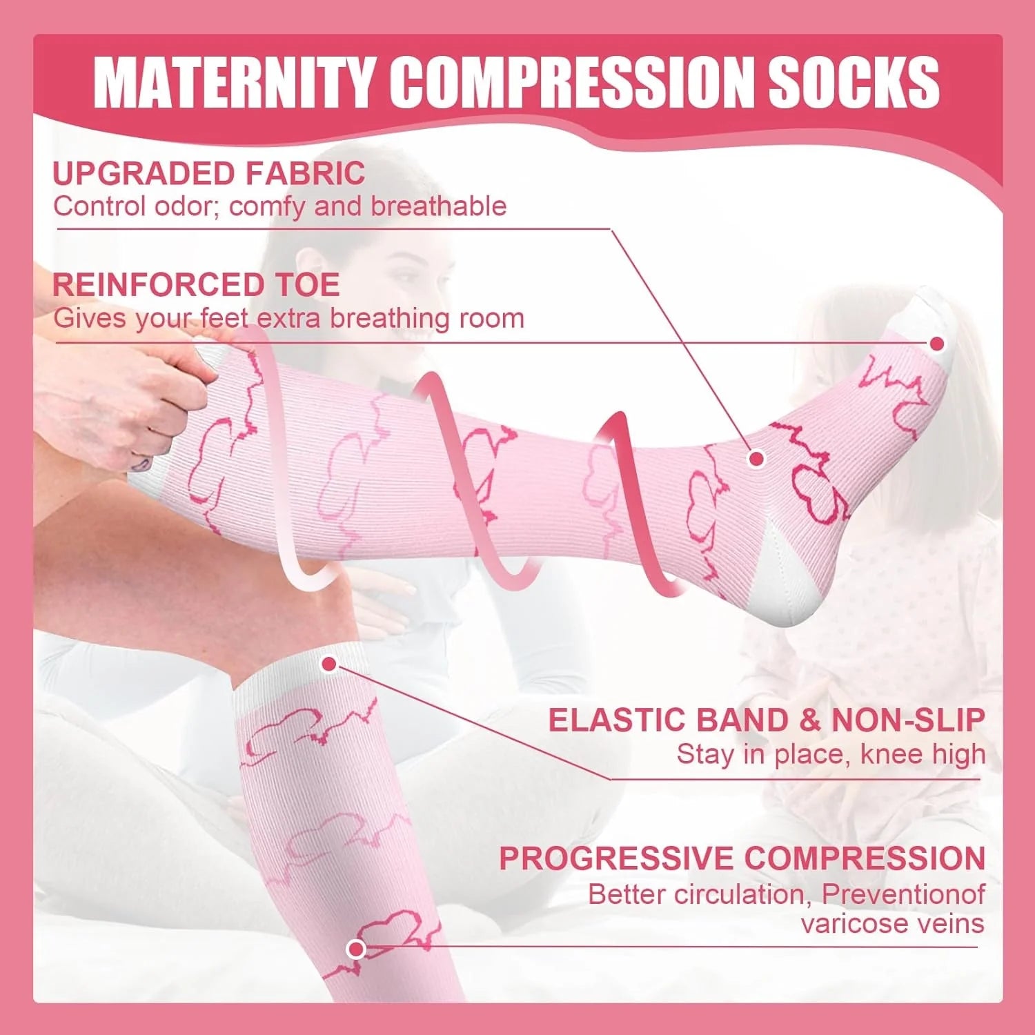 ROYALUCK 4 Pairs Compression Socks  - Best Support for Medical, Circulation, Nurses, Running, Travel