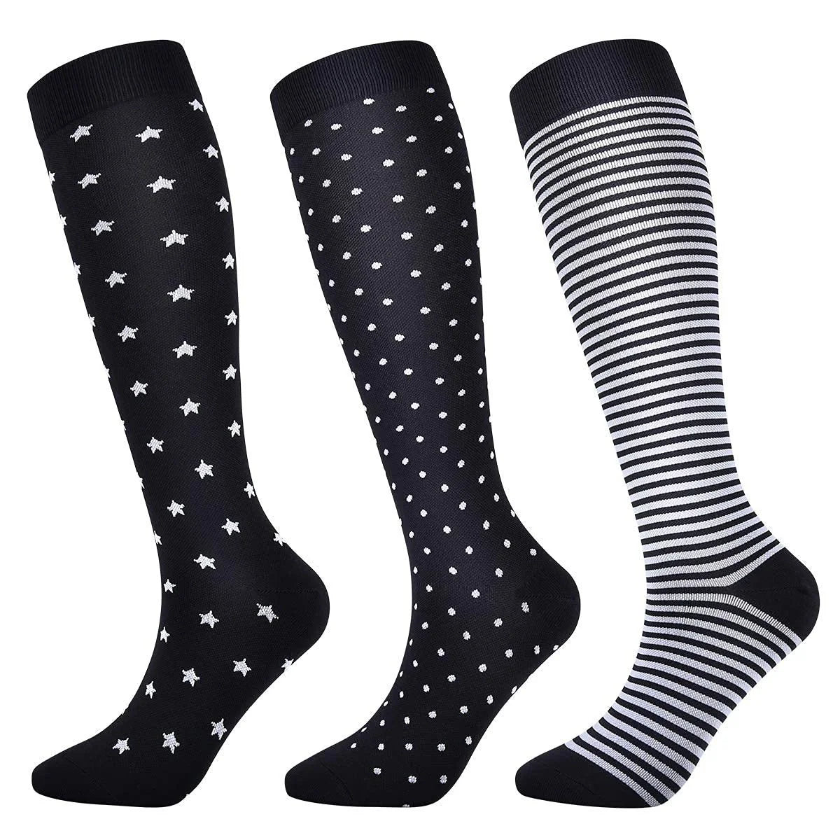 ROYALUCK 3 Pairs Comfortable Sports Compression Socks for Men and Women