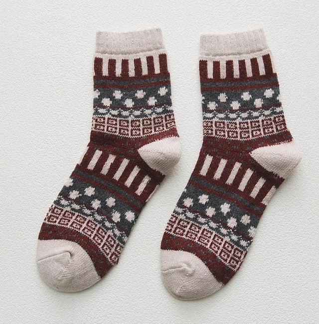 ROYALUCK 5 Pairs Women Thermal Socks Warm Winter Socks Knitted Wool Socks