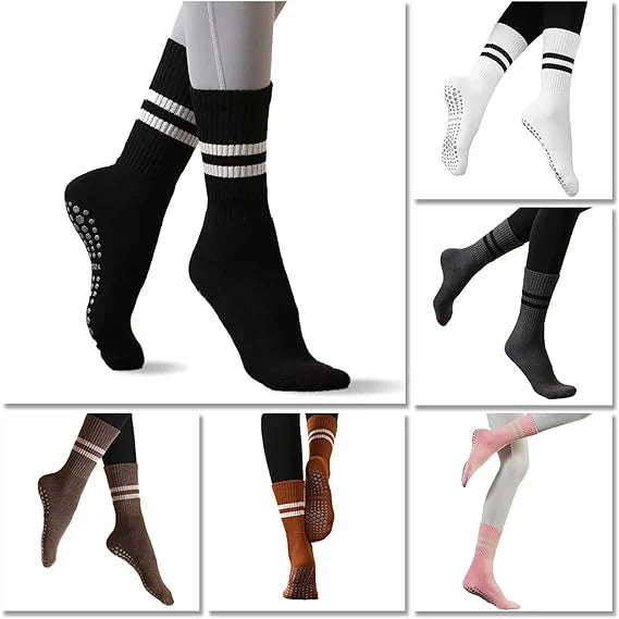 ROYALUCK  Women Yoga Non Slip Long Socks （3 Pairs）