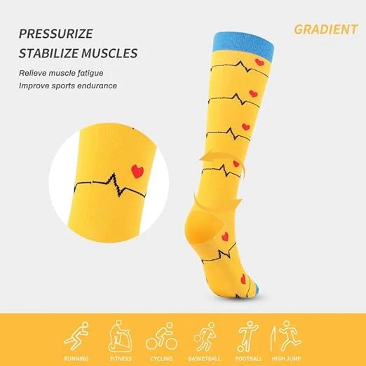 ROYALUCK 5 Pairs Unisex Medical Symbol Compression Socks