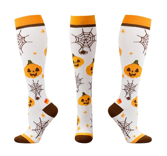 ROYALUCK 6 Pairs Halloween Cute and Fun Running Compression Socks for Men and Women