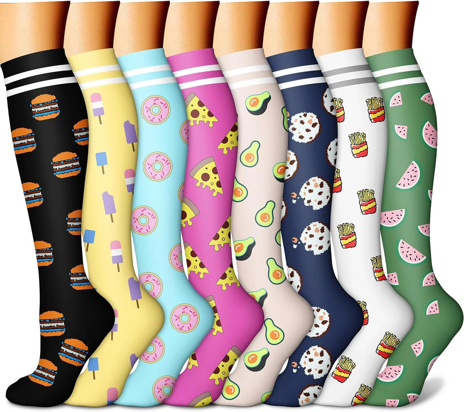 ROYALUCK 15-20 mmHg Best Compression Socks ( 8 Pairs)for Women Men Support Circulation, Compression  Socks For Nurse, Travel, Flight