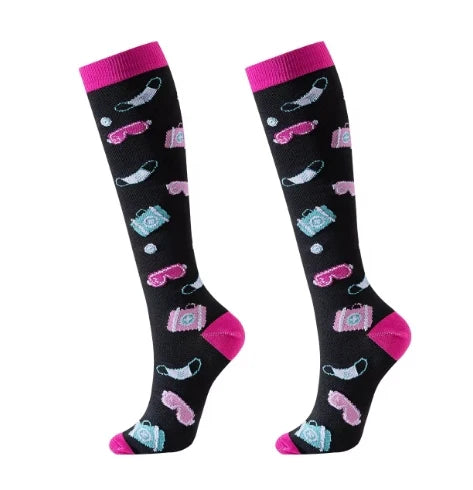 ROYALUCK 6 Pairs Nurse Compression Socks - Support Knee High Socks for Nurses,Athletic,Flying