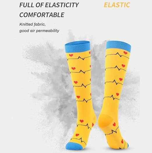 ROYALUCK 5 Pairs Unisex Medical Symbol Compression Socks