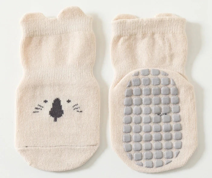 ROYALUCK 5 Pairs Cute Baby Non-slip Floor Socks With Grips Anti-Slip Crew For Infants Toddlers