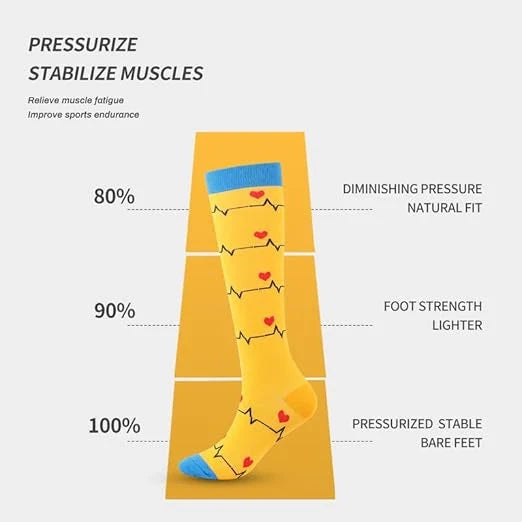 ROYALUCK 5 Pairs Unisex Medical Symbol Compression Socks