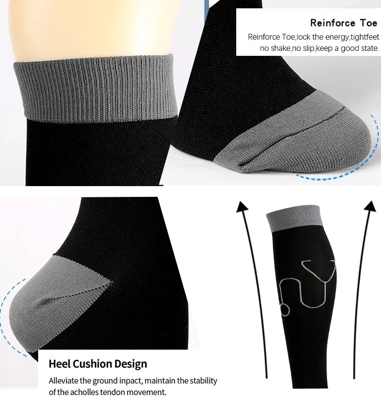 ROYALUCK 5 Pairs Medical Compression Socks for Men and Women