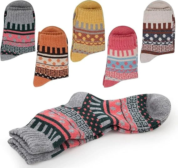 ROYALUCK 5 Pairs Women Thermal Socks Warm Winter Socks Knitted Wool Socks