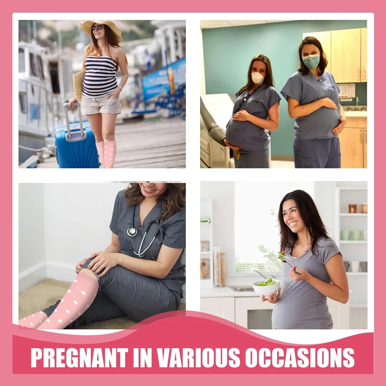 ROYALUCK 4 Pairs Compression Socks  - Best Support for Medical, Circulation, Nurses, Running, Travel