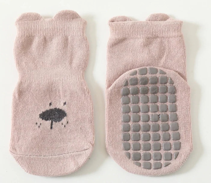 ROYALUCK 5 Pairs Cute Baby Non-slip Floor Socks With Grips Anti-Slip Crew For Infants Toddlers