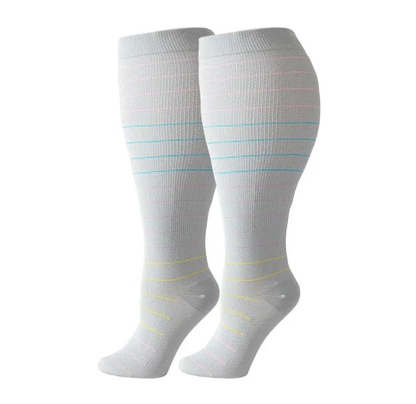 ROYALUCK 4 Pairs Plus Size Knee High Compression Socks for Women and Men