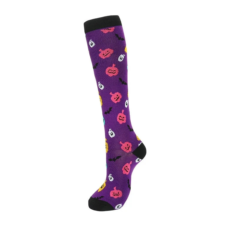 ROYALUCK 6 Pairs Halloween Colorful Compression Socks for Men & Women Circulation