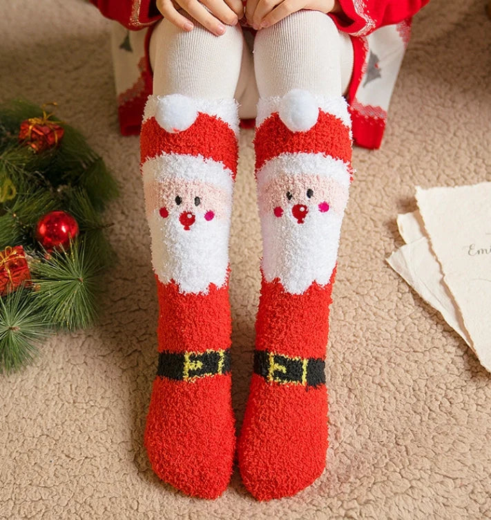 ROYALUCK 3 Pairs Christmas Socks Winter Warm Fuzzy Socks Slipper Socks