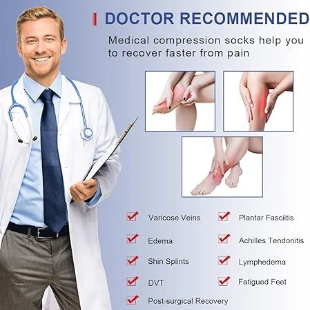 ROYALUCK Medical Compression Socks for Women & Men Circulation 15-21 mmHg