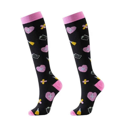 ROYALUCK 6 Pairs Nurse Compression Socks - Support Knee High Socks for Nurses,Athletic,Flying