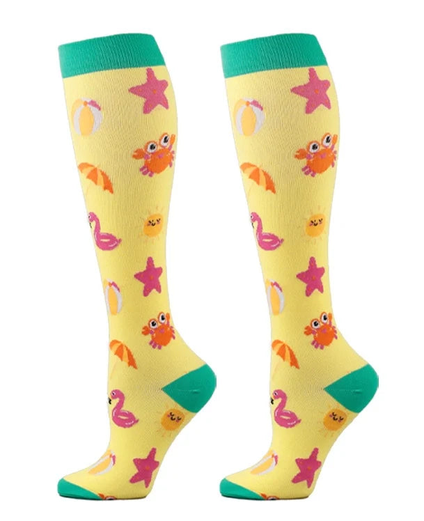 ROYALUCK 5 Pairs Cute Animal Sports Compression Socks Running Fitness Compression Socks