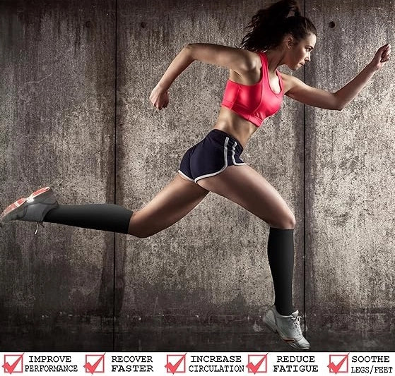 ROYALUCK Open Toe Compression Stockings for Men Women 15-21mmHg