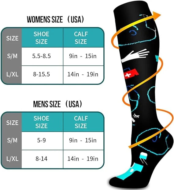 ROYALUCK Best Compression Socks for Running, Nursing, and Sports (6 Pairs)