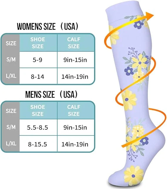 ROYALUCK 6 pairs Graduated Compression Socks for Running, Athletic Sports