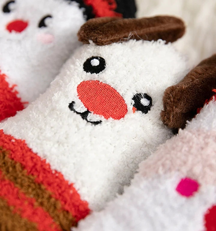 ROYALUCK 3 Pairs Christmas Socks Winter Warm Fuzzy Socks Slipper Socks
