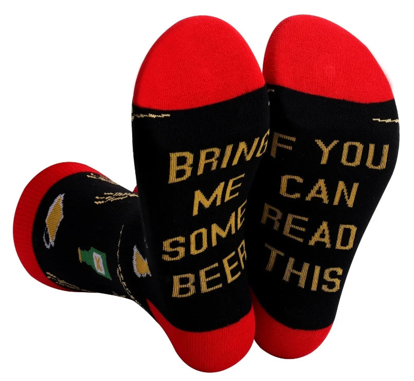ROYALUCK Funny Christmas Gift IF YOU CAN READ THIS Bring Me Some Pizza Cotton Crew Socks