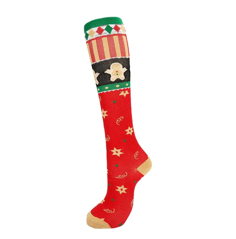 ROYALUCK 6 Pairs Christmas Series Compression Socks - Optimal Support for Athletics
