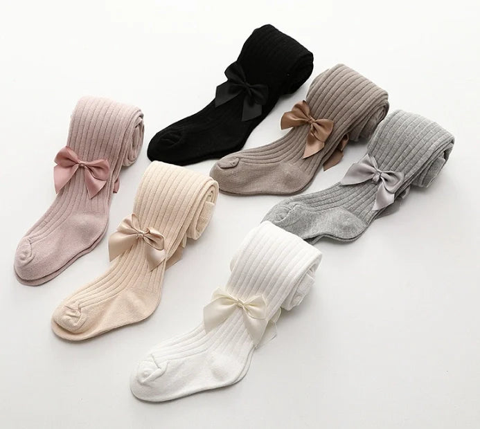 ROYALUCK Girls Cute Bow Decor Solid Color Pantyhose Children's Baby Thin Medium Thick Leggings Tights Socks Pants